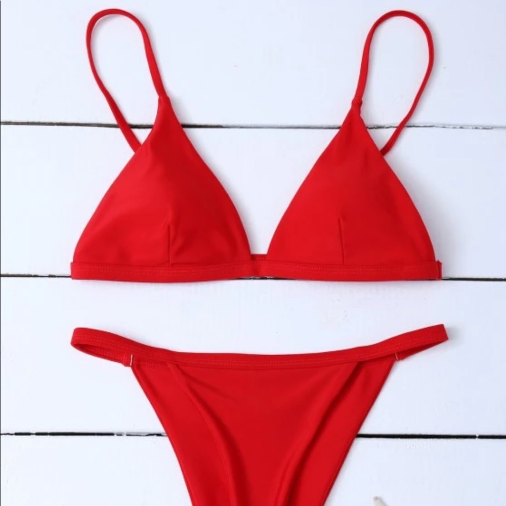 Red triangle bikini set from zaful
